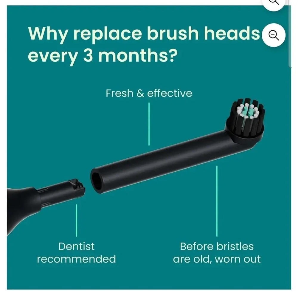 Electric Toothbrush Heads Refill Black Soft 6 Total Heads